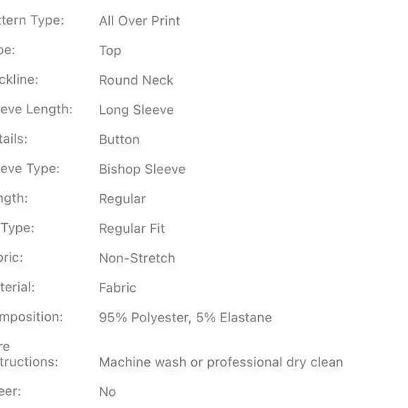 Dalmatian Print Lantern Sleeve Top - Picture 3 of 6